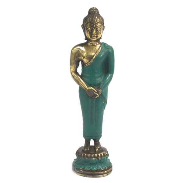 Ancient Wisdom Medium Brass Standing Buddha Statue