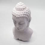 Ancient Wisdom Lavender Crackle Buddha Bust Lamp – Oval Stand - Image 4