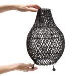 Ancient Wisdom Black Rattan Table Lamp - Image 4