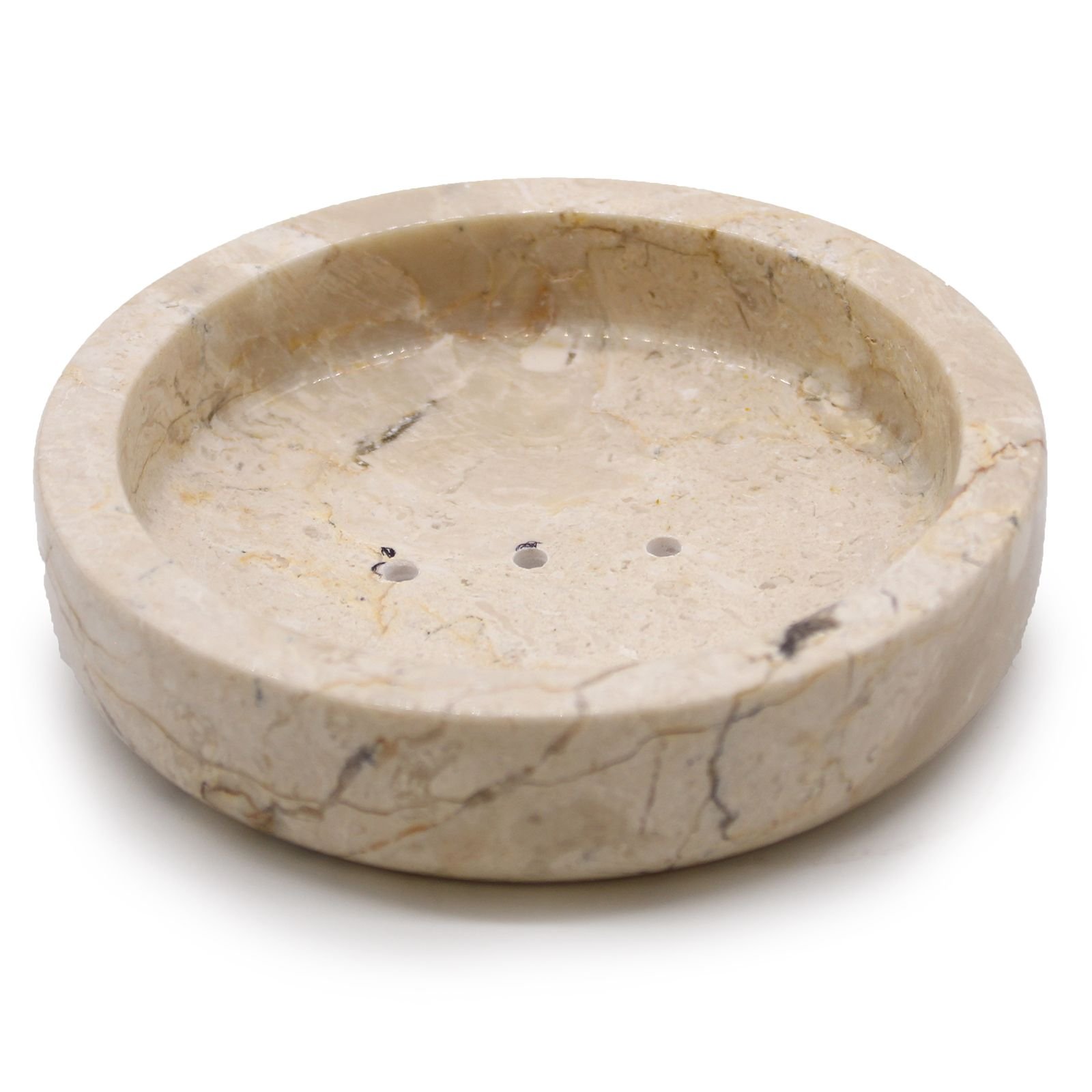 bG9jYWw6Ly9tZWRpYS8xUS9DRC82MFIzMEMxRzZSVjNDRDFRLzc0ZmFiYzQ0LmpwZWc.jpg Ancient Wisdom Round Flat Honey Marble Soap Dish - Image 1