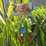 Ancient Wisdom Aqua Turtle Carving & Copis Drop Wind Chime - Image 4
