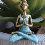 Ancient Wisdom Elegant Bronze & Turquoise 24cm Yoga Lady - Image 4