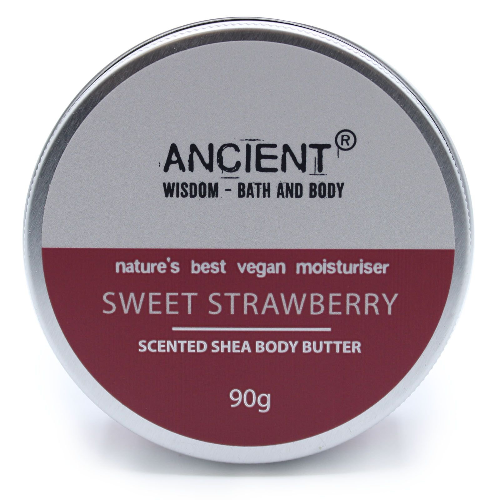 bG9jYWw6Ly9tZWRpYS8xUi8wRC82MFIzMEMxRzZSU0swRDFSL2I3OTY5ZWZkLmpwZWc.jpg Ancient Wisdom Sweet Strawberry Scented Shea Body Butter 90g - Image 1