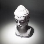 Ancient Wisdom Lavender Crackle Buddha Bust Lamp – Oval Stand - Image 5
