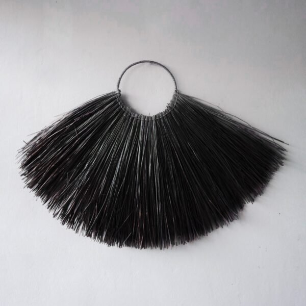 Ancient Wisdom Large Black Seagrass Fan Wall Decor