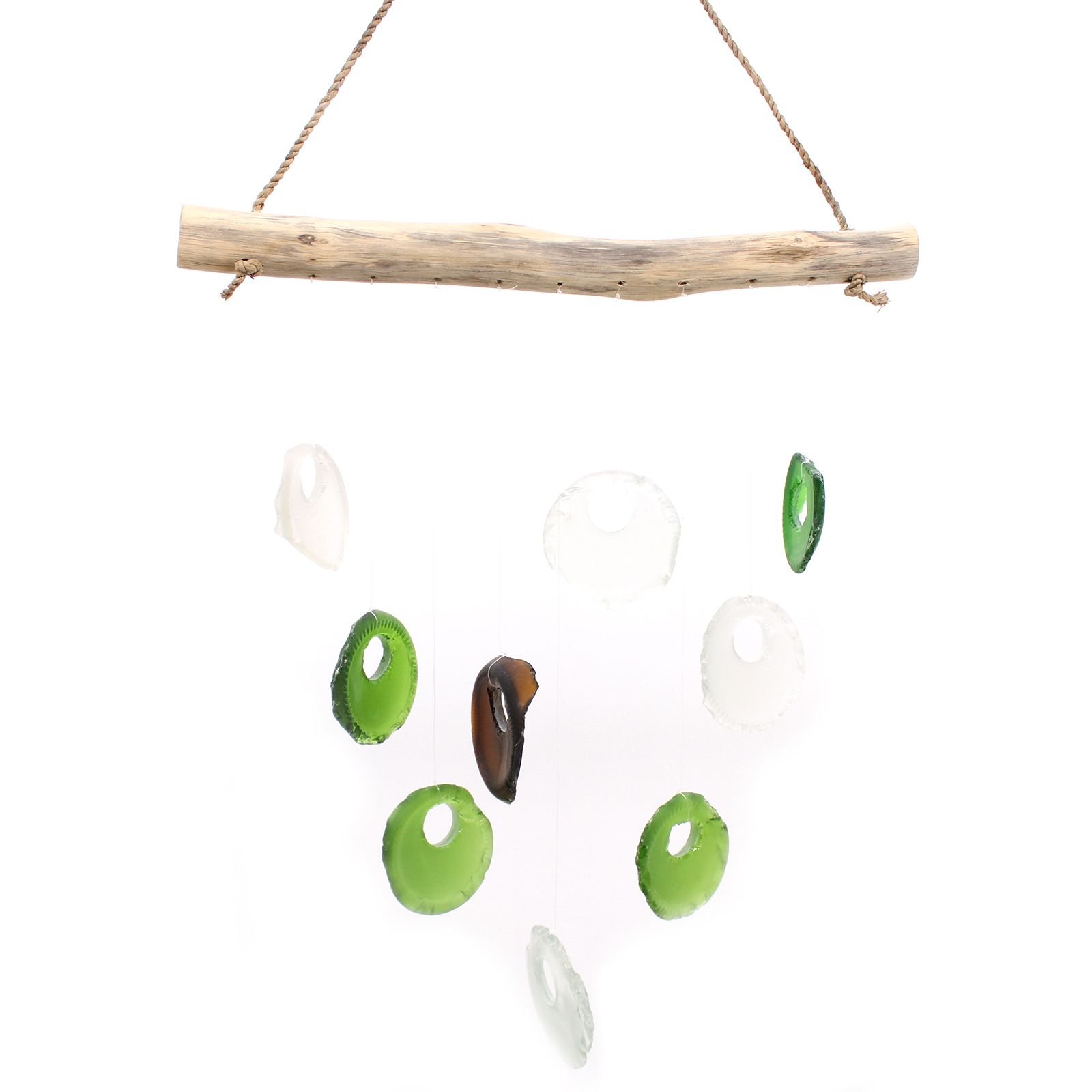 bG9jYWw6Ly9tZWRpYS8xUi9KQy82MFIzMEMxRzZSVDNKQzFSLzRhYjIxMWMwLmpwZWc.jpg Ancient Wisdom Multicolour Glass Bottle Bottoms Wind Chime - Image 1