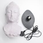 Ancient Wisdom Lavender Crackle Buddha Bust Lamp – Oval Stand - Image 6