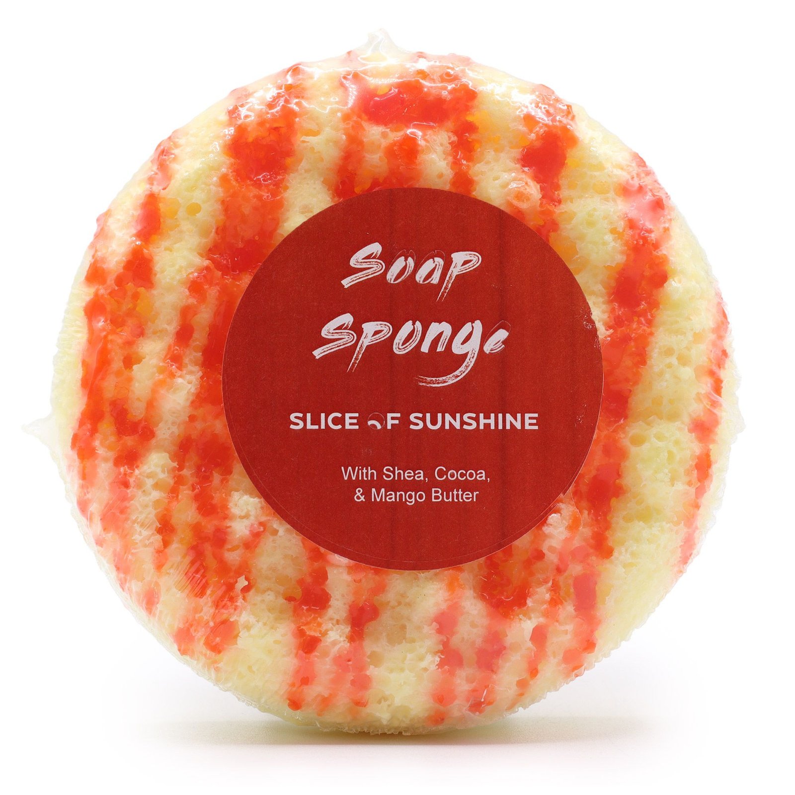 bG9jYWw6Ly9tZWRpYS8xUy9HRC82MFIzMEMxSjY4VjNHRDFTLzEzODI1YTZjLmpwZw.jpg Ancient Wisdom Slice of Sunshine Shea Butter Bubble Soap Sponge - Image 1
