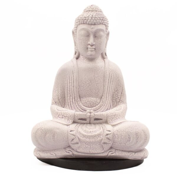 Ancient Wisdom Lavender Crackle Meditation Buddha Lamp – Oval Stand