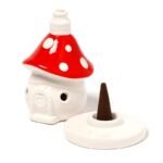 Ancient Wisdom Fairy Toadstool House Ceramic Incense Cone Burner