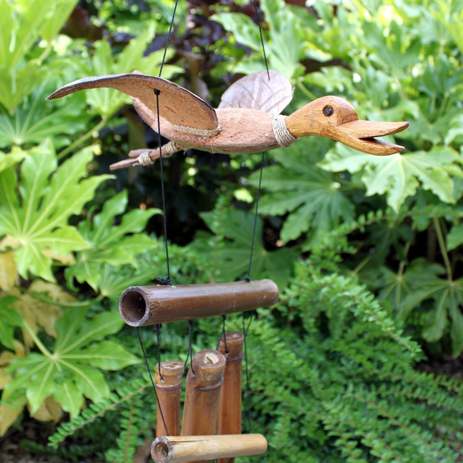 bG9jYWw6Ly9tZWRpYS9IRy9HQy82MFIzMEMxRzZDV0tHQ0hHL2Y0NWVhYTRmLmpwZWc.jpg Ancient Wisdom Handcrafted Coconut Duck Wind Chime - Image 1