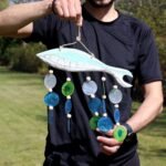 Ancient Wisdom Aqua Fish Carving & Copis Drop Wind Chime - Image 4