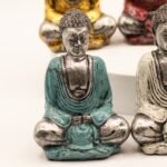 Ancient Wisdom Set of 6 Silver Mini Buddha Statues (Assorted Colours) - Image 4