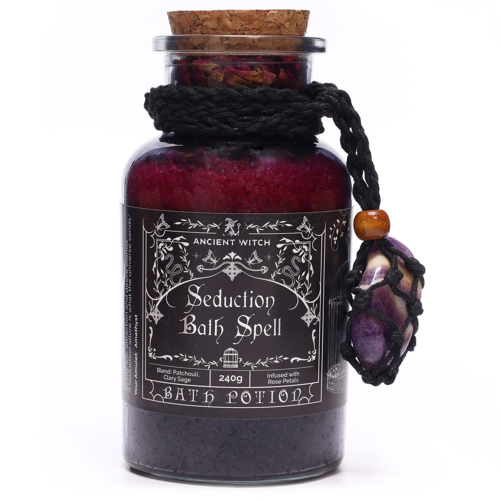 bG9jYWw6Ly9tZWRpYS9ISC8yQy82MFIzMEMxSjY0U0syQ0hILzMxMDczOTBmLmpwZw.jpg Ancient Witch Bath Spell Potion & Amethyst Crystal Amulet - Seduction - Image 1