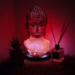 Ancient Wisdom Molton Lava Buddha Bust Lamp – Oval Stand - Image 2