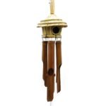 Ancient Wisdom Round Seagrass Bird Box with Chimes 45x17cm - Image 6