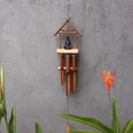 Ancient Wisdom Natural Finish Black Buddha 6 Tubes Bamboo Wind Chime