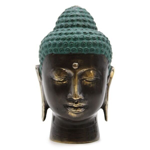 Ancient Wisdom Large Antique Brass Buddha Head