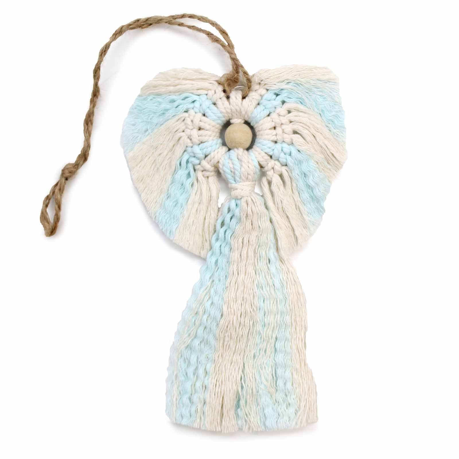 bG9jYWw6Ly9tZWRpYS9ISi8yQy82MFIzMEMxRzZSVEsyQ0hKLzEyOTNmMGUxLmpwZWc.jpg Ancient Wisdom Macrame Indonesian Cotton Baby Boy Guardian Angel + Gift Box - Image 1