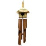 Ancient Wisdom Round Seagrass Bird Box with Chimes 45x17cm