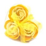 Ancient Wisdom Set of 3 Soap Flower Yellow Spring Roses Heart Box