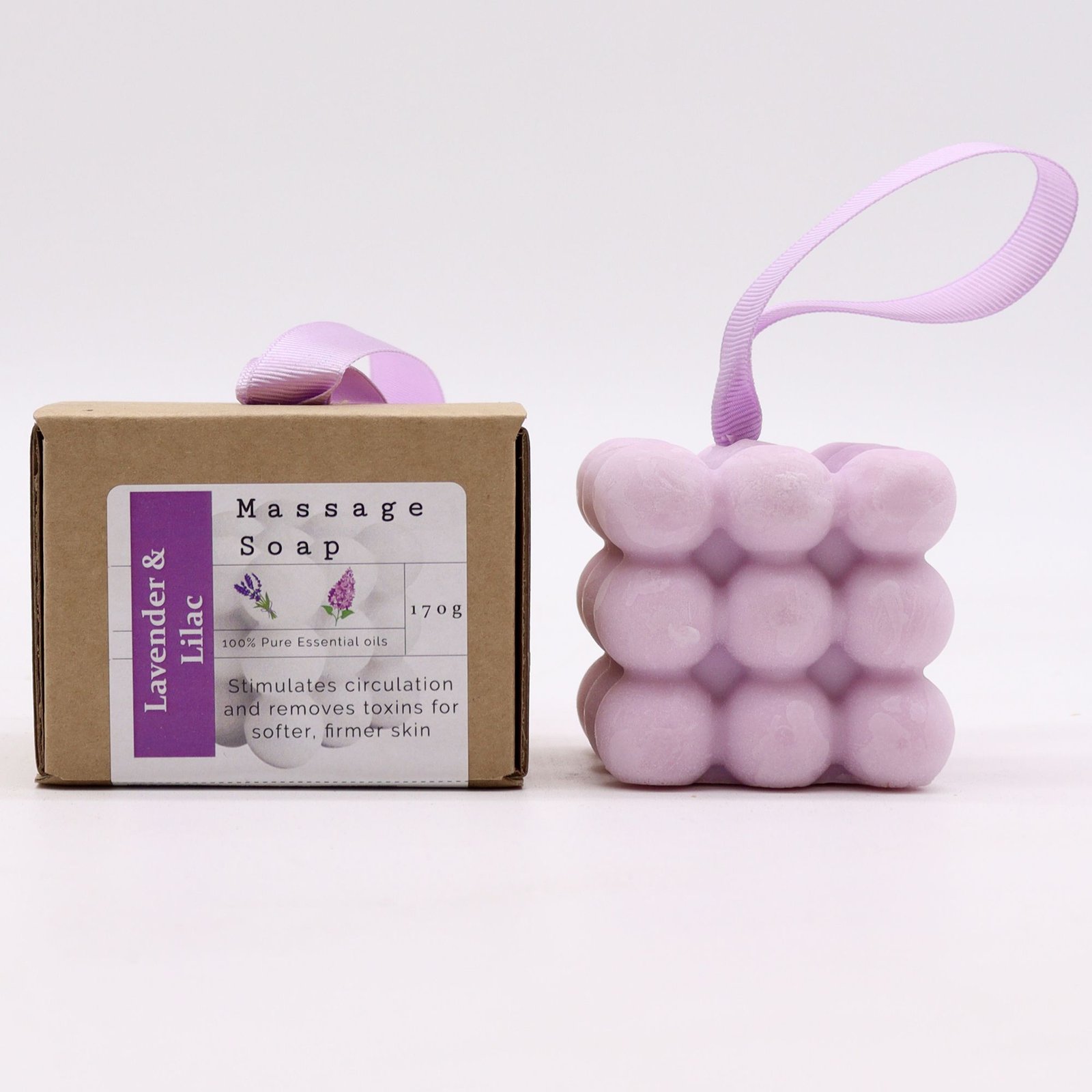 bG9jYWw6Ly9tZWRpYS9ISi9HQy82MFIzMEMxSDc0VzNHQ0hKLzQzMTdjOTExLmpwZWc.jpg Ancient Wisdom Lavender & Lilac Boxed Single Massage Soaps - Image 1