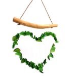 Ancient Wisdom Green Love Heart Design Wind Chime