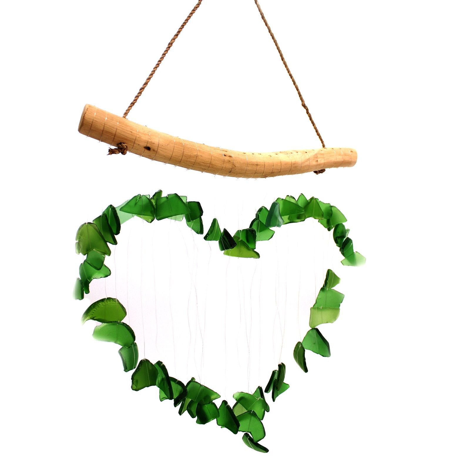 bG9jYWw6Ly9tZWRpYS9ISi9KQy82MFIzMEMxRzZSVDNKQ0hKL2M3YjZkNzQyLmpwZWc.jpg Ancient Wisdom Green Love Heart Design Wind Chime - Image 1