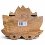 Ancient Wisdom Lotus Design Whitewash Carved Wooden Wall Shelf - Image 2