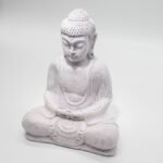 Ancient Wisdom Lavender Crackle Meditation Buddha Lamp – Oval Stand - Image 4