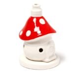 Ancient Wisdom Fairy Toadstool House Ceramic Incense Cone Burner - Image 2