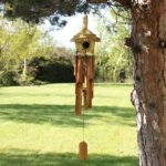 Ancient Wisdom Round Seagrass Bird Box with Chimes 45x17cm - Image 3