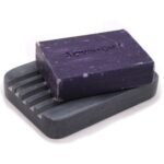 Ancient Wisdom Heavy Ridges Grey Soapstone Soap Dish - Image 2