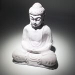 Ancient Wisdom Lavender Crackle Meditation Buddha Lamp – Oval Stand - Image 5