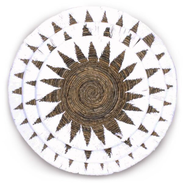 Ancient Wisdom Set of 3 Cream Boho Seagrass Wall Bowls