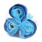 Ancient Wisdom Set of 3 Soap Flower Blue Wedding Roses Heart Box