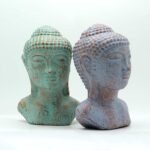Ancient Wisdom Tranquility Buddha Head – Green Copper - Image 3