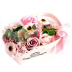 Ancient Wisdom Pink Soap Flowers Bouquet Petite Basket - Image 2