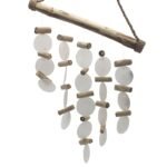 Ancient Wisdom Pearl Effect Capiz Glass Driftwood Wind Chime