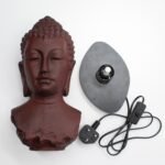 Ancient Wisdom Molton Lava Buddha Bust Lamp – Oval Stand - Image 5