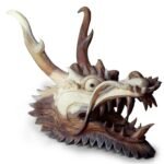 Ancient Wisdom Life Sized 30cm Wooden Dragon Head Carving - Image 3