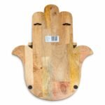Ancient Wisdom Hamsa Shaped 3 Tier Carved Wooden Wall Shelf - Image 2