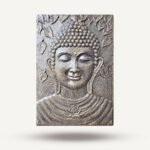 Ancient Wisdom Large Buddha Antique Gold Relief Iron Frame - Image 2