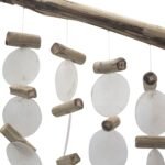 Ancient Wisdom Pearl Effect Capiz Glass Driftwood Wind Chime - Image 3