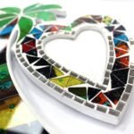 Ancient Wisdom Large Handmade Coconut Mosaic Heart Double Picture Frames - Image 3