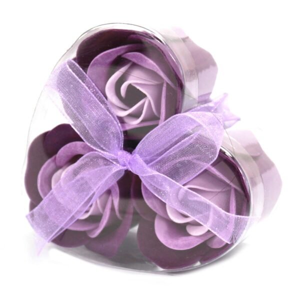 Ancient Wisdom Set of 3 Soap Flower Lavender Roses Heart Box