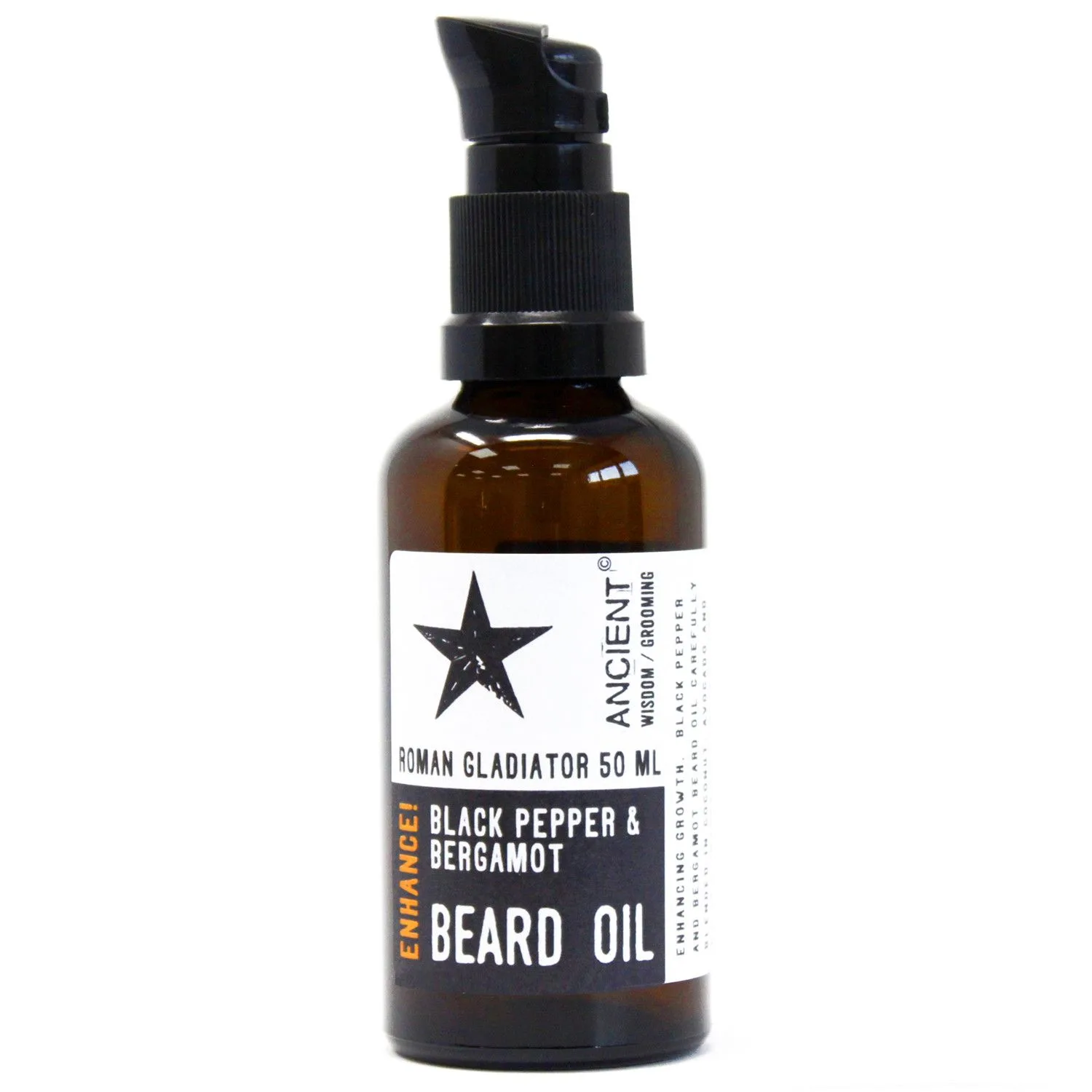 Ancient Wisdom Roman Gladiator Enhance! Black Pepper & Bergamot Beard Oil - Image 1
