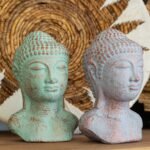 Ancient Wisdom Tranquility Buddha Head – Green Copper - Image 6