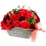 Ancient Wisdom Red Soap Flowers Bouquet Petite Basket - Image 2