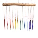 Ancient Wisdom Multicolour Rainbow Glass Wind Chime - Image 2